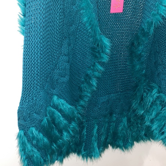 Women's Teal Ruffled Cardigan - Picture 3 of 7